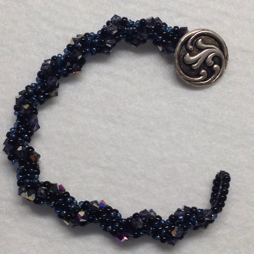 Hand Beaded Spiral Twisted Bracelet
